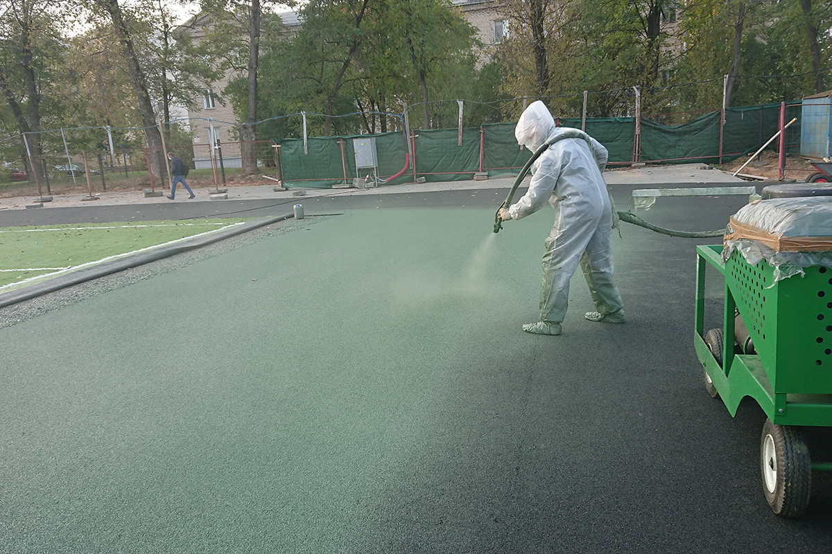 Покрытие из резиновой крошки по технологии SPRAY