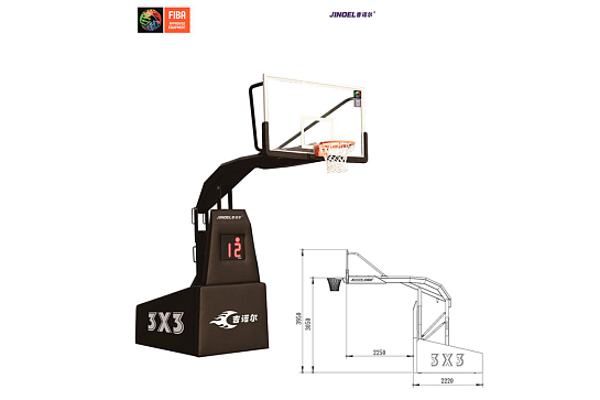 Профессиональная стойка FIBA для баскетбола 3 на 3  