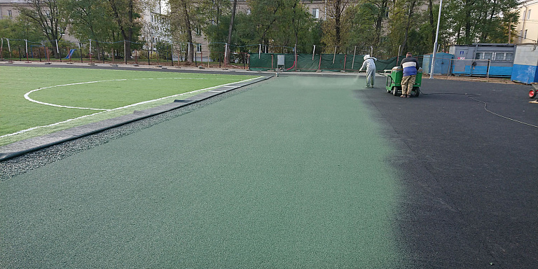 Минск. Спортивное резиновое покрытие Spray Минск. Спортивное резиновое покрытие Spray